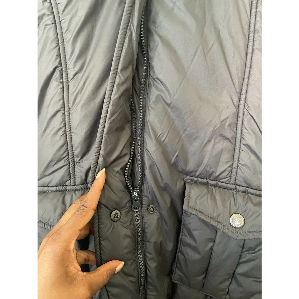 Zara Gray Puffer Coat with Faux Fur Lined Hood and Fleece Lining • Size 11-12 🗣